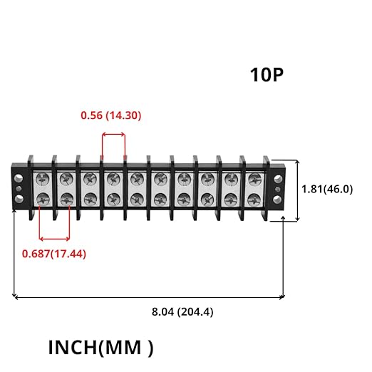 GLOSO TBD Double Row Stainless Terminal Blocks, Marine Grade, 10-22 AWG Cu - 1 Pack