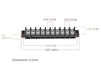 GLOSO TBD Double Row Stainless Terminal Blocks, Marine Grade, 10-22 AWG Cu - 1 Pack