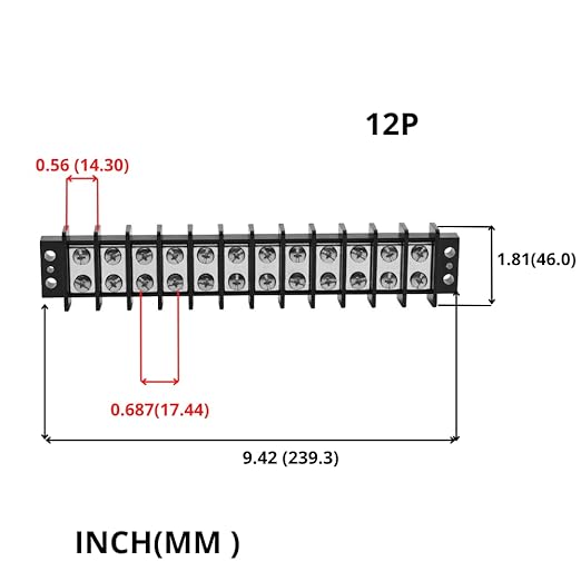 GLOSO TBD Double Row Stainless Terminal Blocks, Marine Grade, 10-22 AWG Cu - 1 Pack