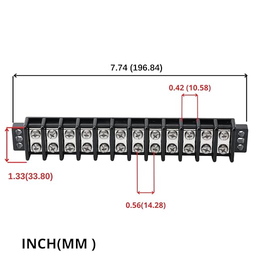 GLOSO TBD Double Row Stainless Terminal Blocks, Marine Grade, 10-22 AWG Cu - 1 Pack