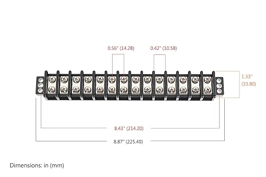 GLOSO TBD Double Row Stainless Terminal Blocks, Marine Grade, 10-22 AWG Cu - 1 Pack