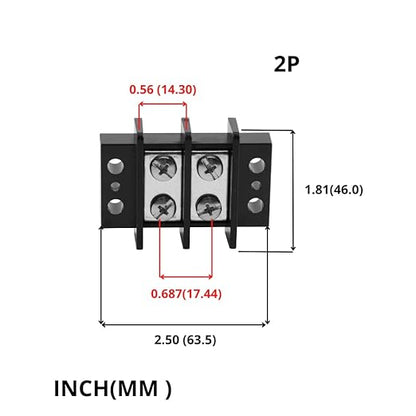 GLOSO TBD Double Row Stainless Terminal Blocks, Marine Grade, 10-22 AWG Cu - 1 Pack