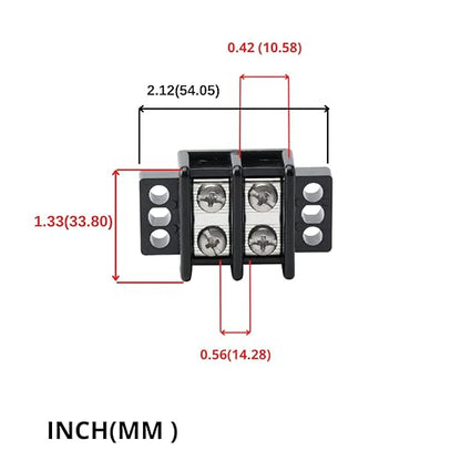 GLOSO TBD Double Row Stainless Terminal Blocks, Marine Grade, 10-22 AWG Cu - 1 Pack