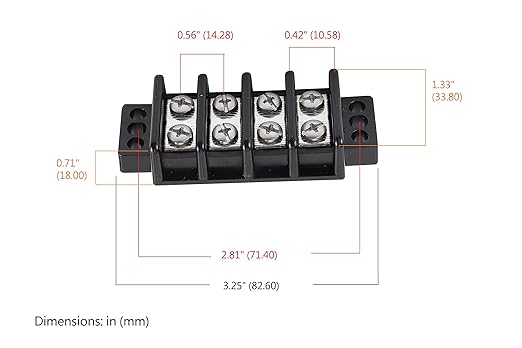 GLOSO TBD Double Row Stainless Terminal Blocks, Marine Grade, 10-22 AWG Cu - 1 Pack