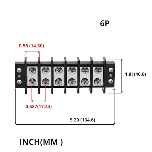 GLOSO TBD Double Row Stainless Terminal Blocks, Marine Grade, 10-22 AWG Cu - 1 Pack