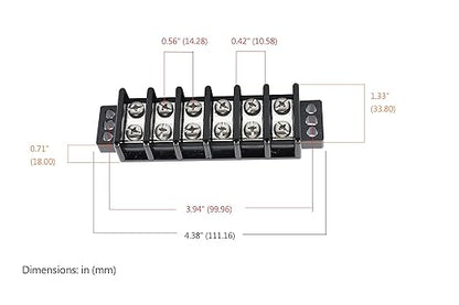 GLOSO TBD Double Row Stainless Terminal Blocks, Marine Grade, 10-22 AWG Cu - 1 Pack