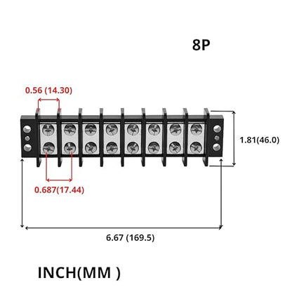 GLOSO TBD Double Row Stainless Terminal Blocks, Marine Grade, 10-22 AWG Cu - 1 Pack