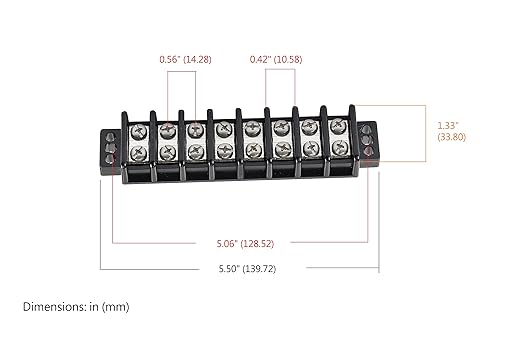 GLOSO TBD Double Row Stainless Terminal Blocks, Marine Grade, 10-22 AWG Cu - 1 Pack