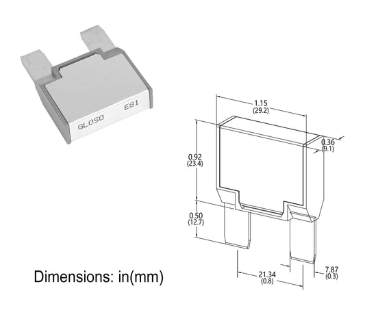 GLOSO E81 Maxi Blade Circuit Breakers Fuse, T1 Auto Reset 50A - Precision Circuits, Inc. only - # line 2 5000 PCS