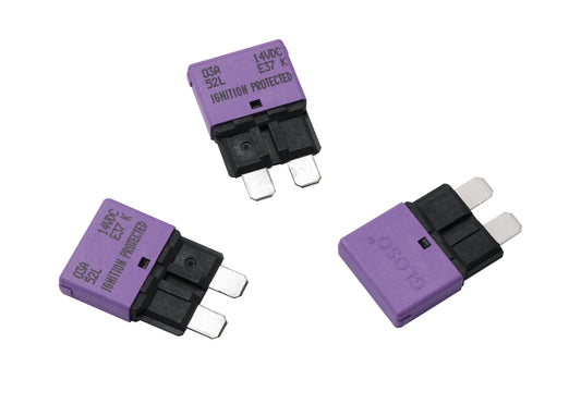 GLOSO E37 Auto (T1) Reset Low Profile ATC/ATO Circuit Breakers Fuse 3 Pack (3A-30A)