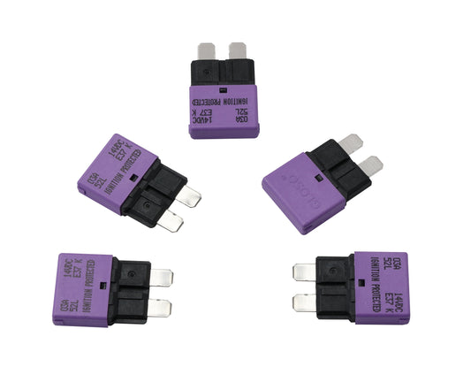 GLOSO E37 Auto (T1) Reset Low Profile ATC/ATO Circuit Breakers Fuse 5 Pack (3A-30A)