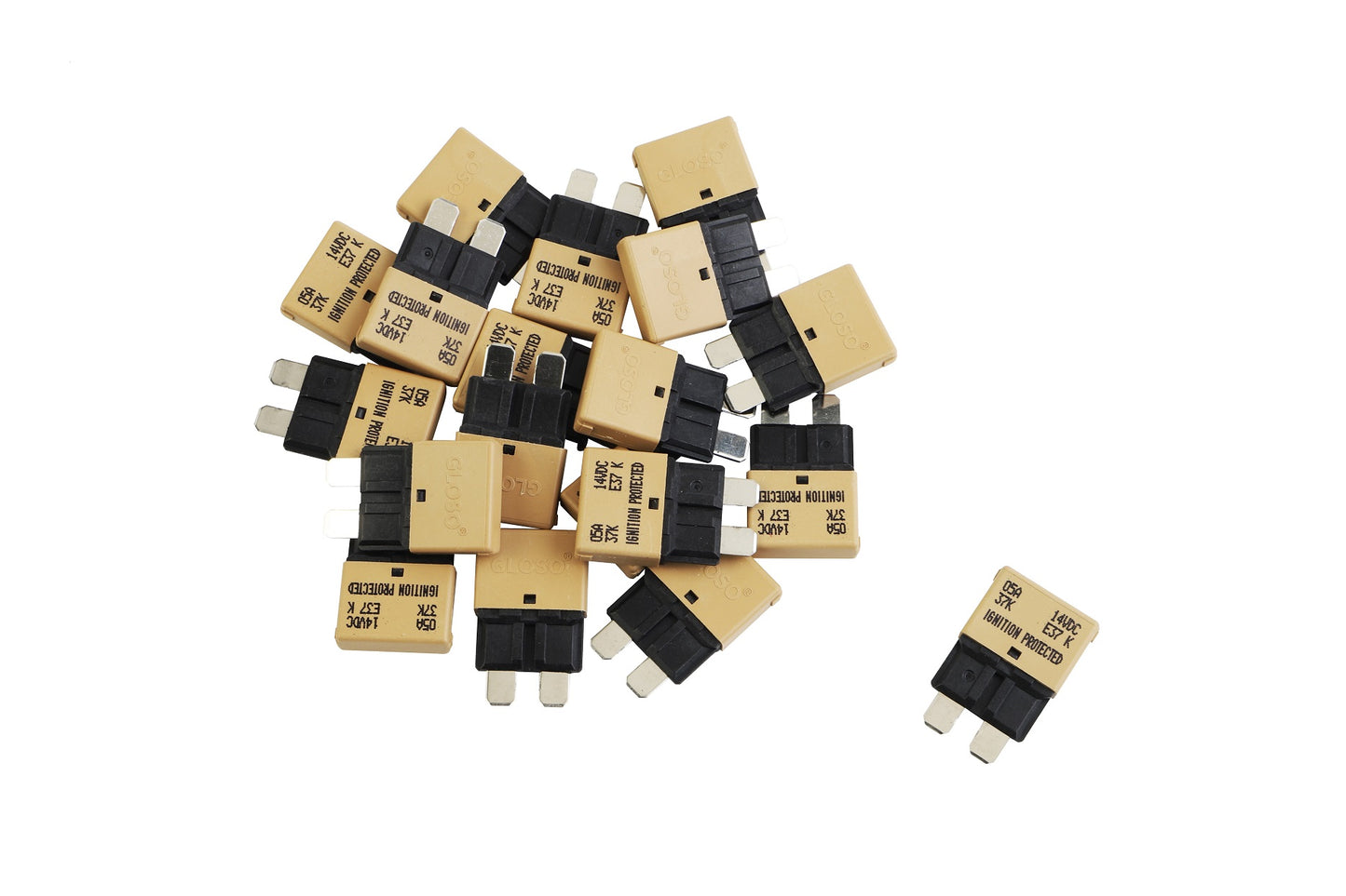 GLOSO E37 Auto (T1) Reset Low Profile ATC/ATO Circuit Breakers Fuse 20 Pack (3A-30A)