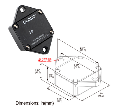 GLOSO E94 Panel Mount T1 Auto Reset Circuit Breaker (100A-200A)