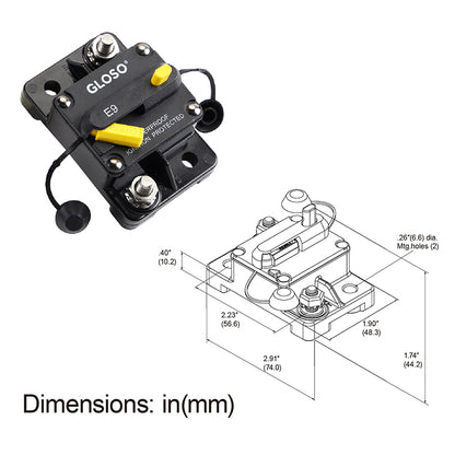 GLOSO E99 T3 Waterproof IP67 Surface Mount Circuit Breaker (25A-150A)