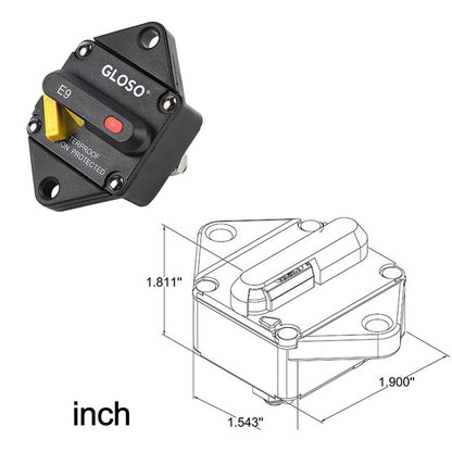 GLOSO E9Q T3 with Recessed Push Button Panel Mount IP67 Circuit Breaker (25A-150A)